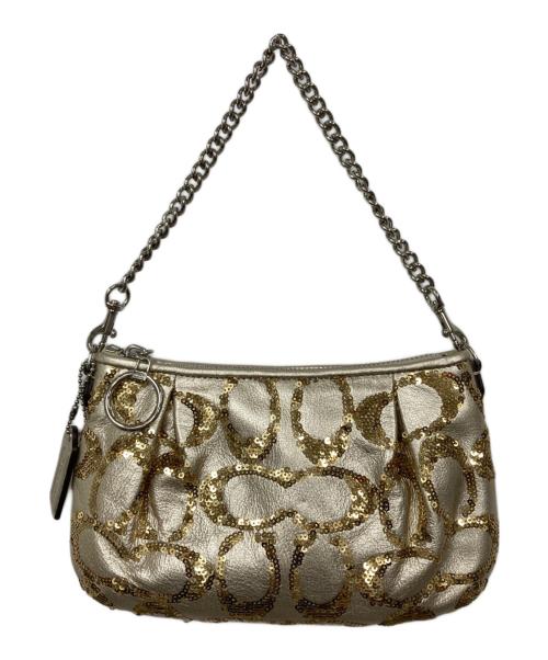 COACH（コーチ）COACH (コーチ) ラメシグネイチャーハンドバッグの古着・服飾アイテム