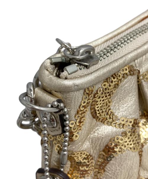 COACH（コーチ）COACH (コーチ) ラメシグネイチャーハンドバッグの古着・服飾アイテム