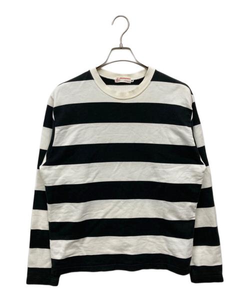 A BATHING APE（アベイシングエイプ）A BATHING APE (アベイシングエイプ) ボーダーカットソー ブラック×ホワイト サイズ:Mの古着・服飾アイテム