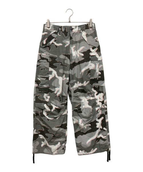 uniform experiment（ユニフォームエクスペリメント）uniform experiment (ユニフォームエクスペリメント) MOIRE CAMOUFLAGE CARGO PANTS グレー サイズ:2の古着・服飾アイテム