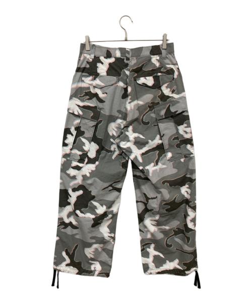 uniform experiment（ユニフォームエクスペリメント）uniform experiment (ユニフォームエクスペリメント) MOIRE CAMOUFLAGE CARGO PANTS グレー サイズ:2の古着・服飾アイテム