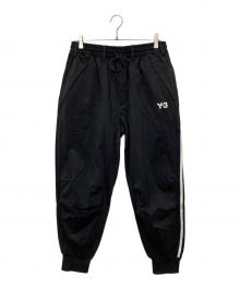 Y's（ワイズ）の古着「3-STRIPES CUFFED TRACK PANTS」｜ブラック