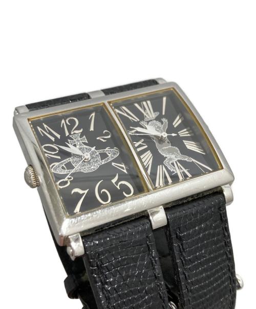 Vivienne Westwood（ヴィヴィアンウエストウッド）Vivienne Westwood (ヴィヴィアンウエストウッド) ダブルフェイスウォッチ ブラックの古着・服飾アイテム