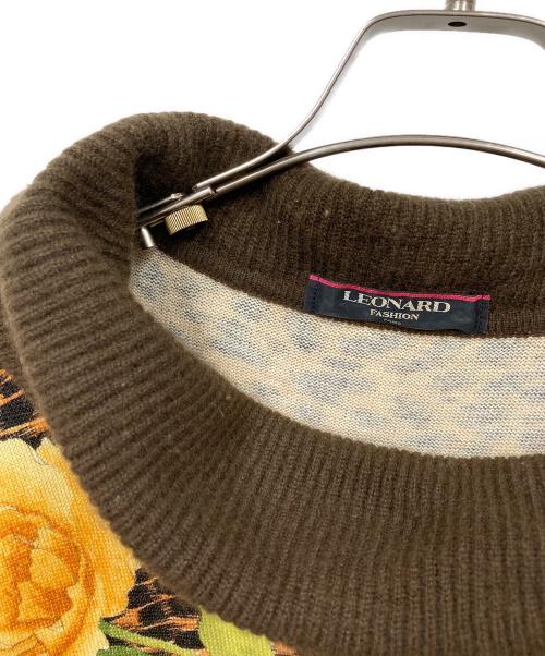 LEONARD（レオナール）LEONARD (レオナール) カシミヤニットニットワンピース ブラウン サイズ:Mの古着・服飾アイテム