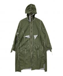 sulvam（サルバム）の古着「CUTTING HOODED COAT」｜グリーン