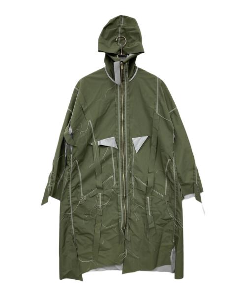 sulvam（サルバム）sulvam (サルバム) CUTTING HOODED COAT グリーン サイズ:Mの古着・服飾アイテム