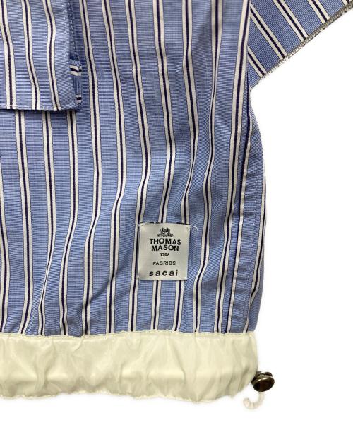 sacai（サカイ）sacai (サカイ) THOMAS MASON (トーマスメイソン) ストライプコットンポプリンシャツ ブルー サイズ:1の古着・服飾アイテム