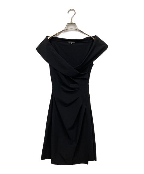 FOXEY NEWYORK（フォクシーニューヨーク）FOXEY NEWYORK (フォクシーニューヨーク) 女優襟ワンピース ブラック サイズ:40の古着・服飾アイテム