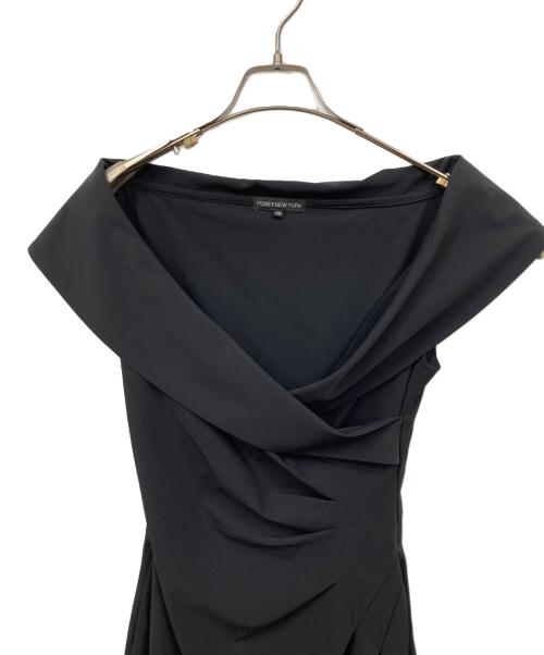 FOXEY NEWYORK（フォクシーニューヨーク）FOXEY NEWYORK (フォクシーニューヨーク) 女優襟ワンピース ブラック サイズ:40の古着・服飾アイテム