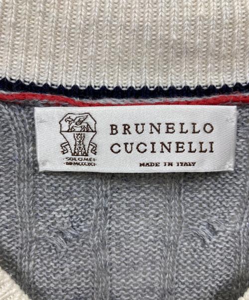 BRUNELLO CUCINELLI（ブルネロクチネリ）BRUNELLO CUCINELLI (ブルネロクチネリ) 半袖ニット グレー サイズ:46の古着・服飾アイテム