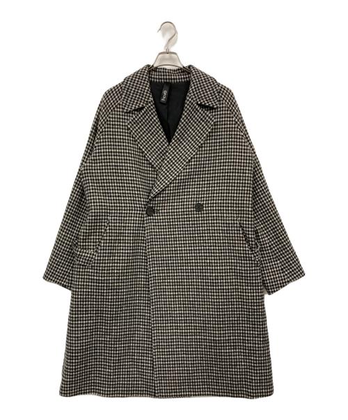 HEVO（イーヴォ）Hevo (イーヴォ) 千鳥格子コート グレー サイズ:46の古着・服飾アイテム