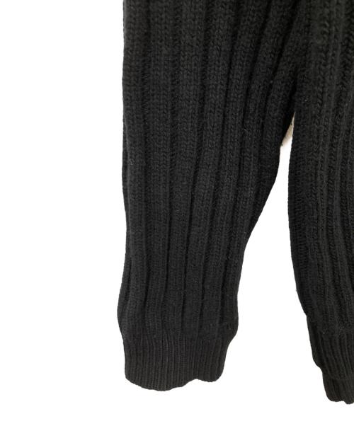 VALENTINO（ヴァレンティノ）VALENTINO (ヴァレンティノ) VLTNロゴ ケーブルニットカーディガン ブラック サイズ:Lの古着・服飾アイテム