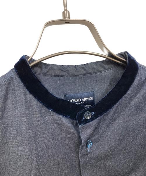 GIORGIO ARMANI（ジョルジョアルマーニ）GIORGIO ARMANI (ジョルジョアルマーニ) スタンドカラーシャツ ネイビー サイズ:40の古着・服飾アイテム