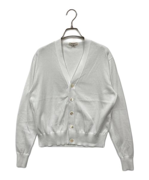 BLAMINK（ブラミンク）BLAMINK (ブラミンク) コットン14G Vネックカーディガン ホワイト サイズ:36の古着・服飾アイテム