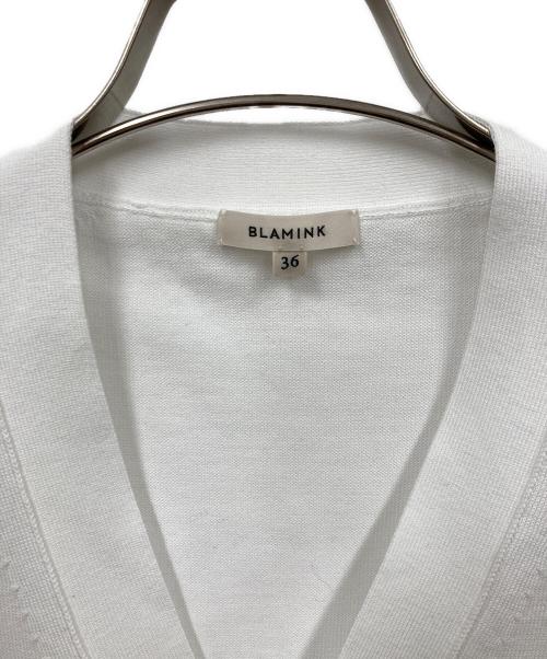 BLAMINK（ブラミンク）BLAMINK (ブラミンク) コットン14G Vネックカーディガン ホワイト サイズ:36の古着・服飾アイテム