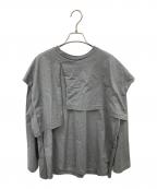 LOHENローヘン）の古着「LAYERED SLIT-T-SHIRT」｜グレー