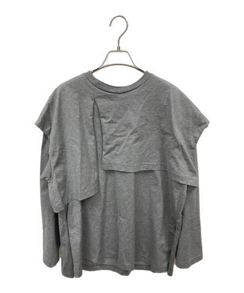 LOHEN（ローヘン）LOHEN (ローヘン) LAYERED SLIT-T-SHIRT グレー サイズ:Fの古着・服飾アイテム