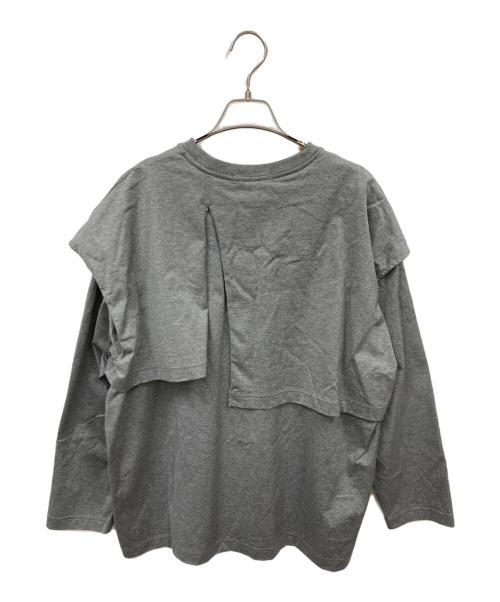 LOHEN（ローヘン）LOHEN (ローヘン) LAYERED SLIT-T-SHIRT グレー サイズ:Fの古着・服飾アイテム