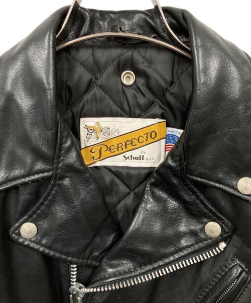 PERFECTO by Schott（パーフェクト バイ ショット）PERFECTO by Schott (パーフェクト バイ ショット) ライダースジャケット ブラック サイズ:36の古着・服飾アイテム