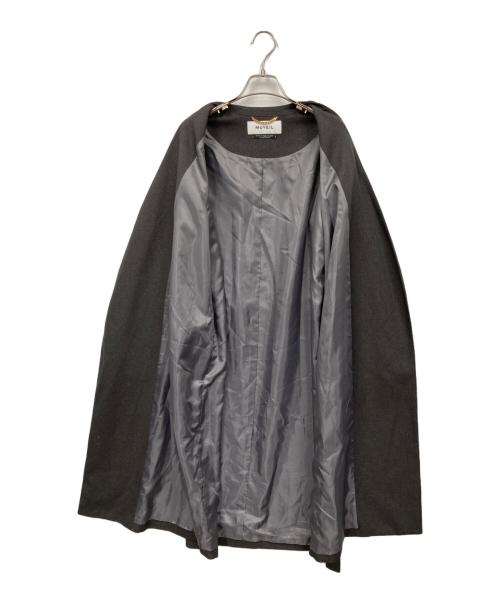 MUVEIL（ミュベール）MUVEIL (ミュベール) 電話装飾ノーカラーコート グレー サイズ:40の古着・服飾アイテム