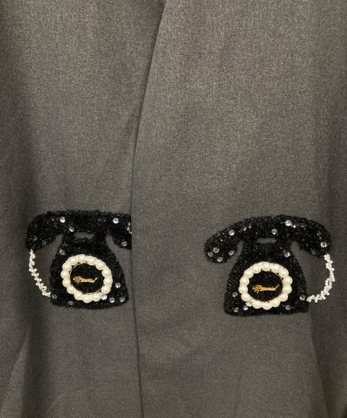 MUVEIL（ミュベール）MUVEIL (ミュベール) 電話装飾ノーカラーコート グレー サイズ:40の古着・服飾アイテム