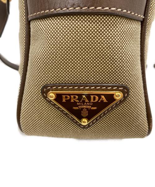 PRADA（プラダ）PRADA (プラダ) キャンバスショルダーバッグ ベージュの古着・服飾アイテム