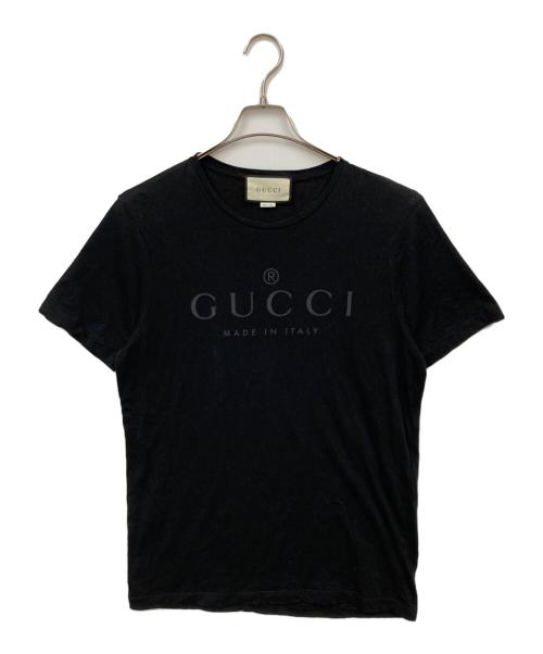 GUCCI（グッチ）GUCCI (グッチ) トーナルロゴ クルーネックTシャツ ブラック サイズ:Lの古着・服飾アイテム