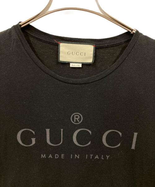 GUCCI（グッチ）GUCCI (グッチ) トーナルロゴ クルーネックTシャツ ブラック サイズ:Lの古着・服飾アイテム