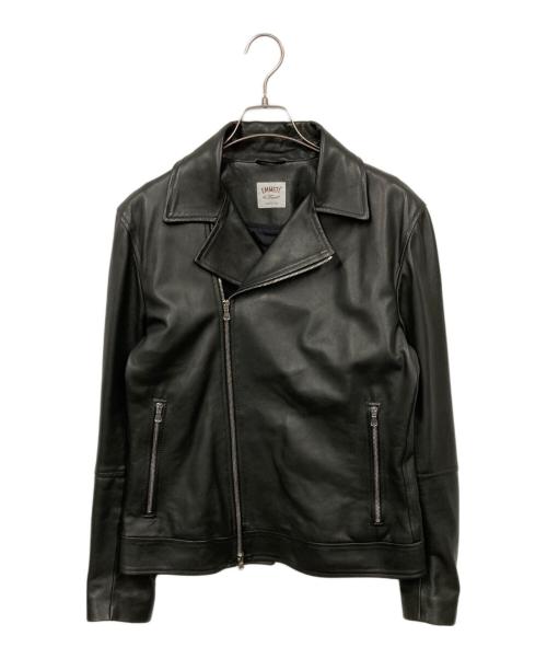 EMMETI（エンメティ）EMMETI (エンメティ) ラムスキンダブルライダースジャケット ブラック サイズ:48の古着・服飾アイテム