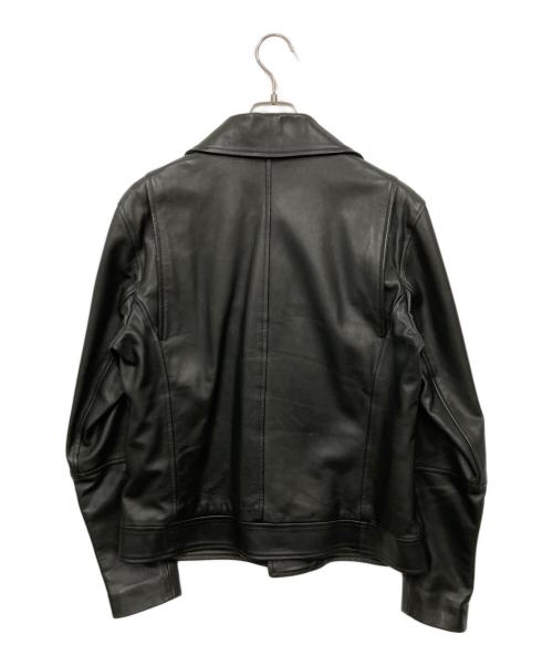 EMMETI（エンメティ）EMMETI (エンメティ) ラムスキンダブルライダースジャケット ブラック サイズ:48の古着・服飾アイテム