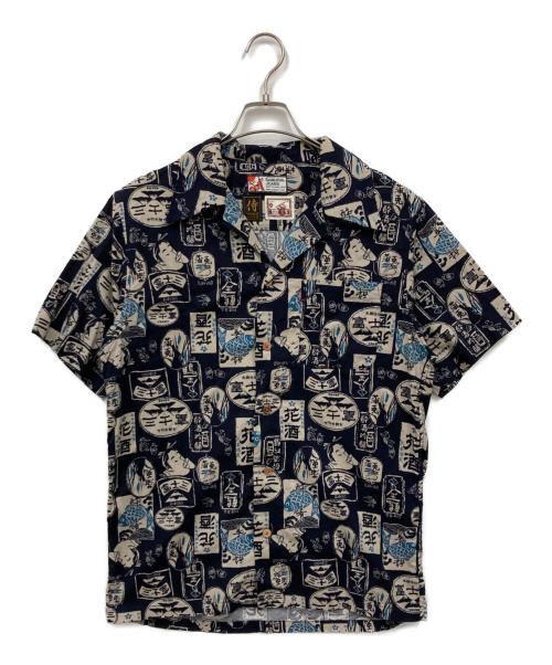 SAMURAI JEANS（サムライジーンズ）SAMURAI JEANS (サムライジーンズ) 柄シャツ ネイビー サイズ:Lの古着・服飾アイテム