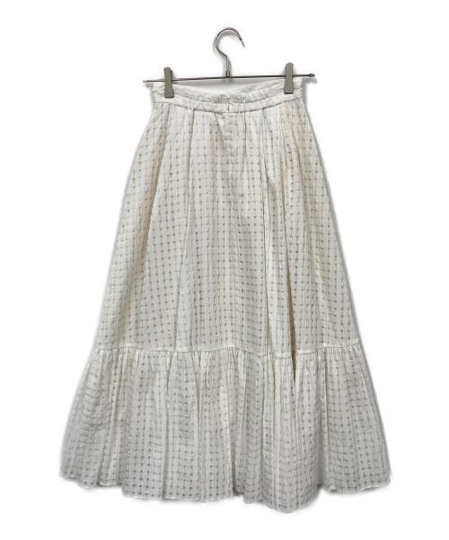 HER LIP TO（ハーリップトゥ）Her lip to (ハーリップトゥ) Sheer Check Volume Skirt ホワイト サイズ:5 未使用品の古着・服飾アイテム