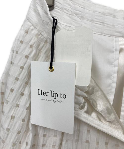 HER LIP TO（ハーリップトゥ）Her lip to (ハーリップトゥ) Sheer Check Volume Skirt ホワイト サイズ:5 未使用品の古着・服飾アイテム