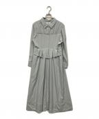 HER LIP TOハーリップトゥ）の古着「Peplum Poplin Shirt Dress」｜グリーン
