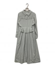 HER LIP TO（ハーリップトゥ）の古着「Peplum Poplin Shirt Dress」｜グリーン