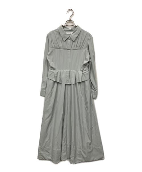 HER LIP TO（ハーリップトゥ）Her lip to (ハーリップトゥ) Peplum Poplin Shirt Dress グリーン サイズ:S 未使用品の古着・服飾アイテム