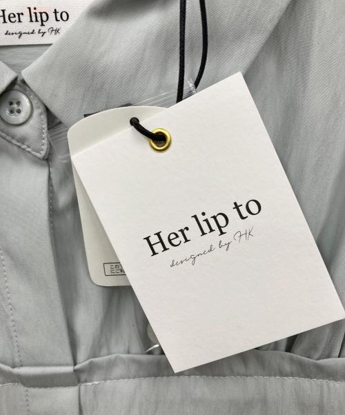 HER LIP TO（ハーリップトゥ）Her lip to (ハーリップトゥ) Peplum Poplin Shirt Dress グリーン サイズ:S 未使用品の古着・服飾アイテム
