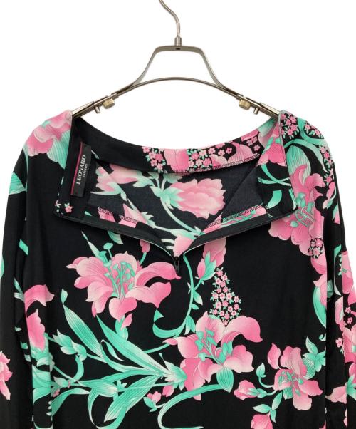 LEONARD FASHION（レオナールファッション）LEONARD FASHION (レオナールファッション) 総柄ワンピース ブラック サイズ:38の古着・服飾アイテム