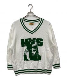 Hysteric Glamour（ヒステリックグラマー）の古着「MAXIMUM ROCKジャカード チルデンオーバーサイズセーター」｜ホワイト