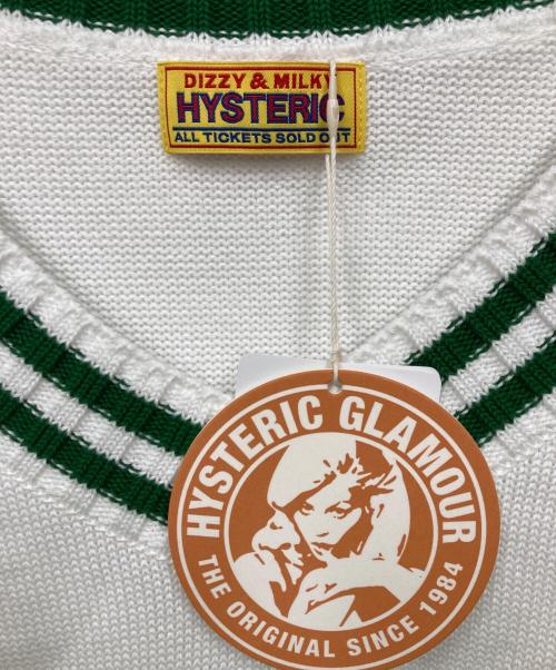 Hysteric Glamour（ヒステリックグラマー）Hysteric Glamour (ヒステリックグラマー) MAXIMUM ROCKジャカード チルデンオーバーサイズセーター ホワイト サイズ:FREE 未使用品の古着・服飾アイテム