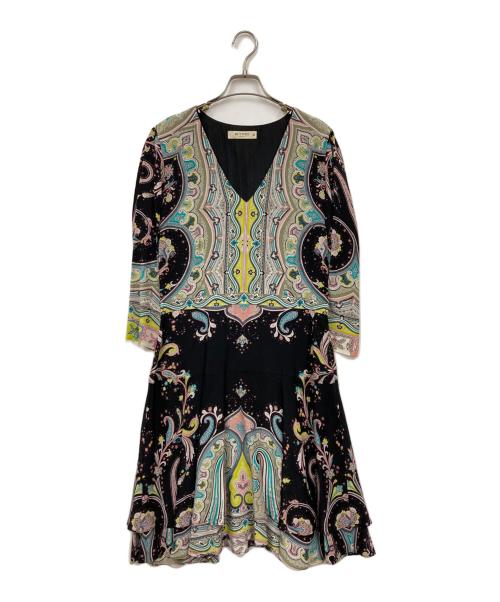ETRO（エトロ）ETRO (エトロ) シルクワンピース ブラック サイズ:46の古着・服飾アイテム