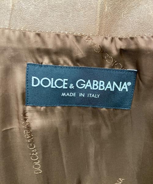 DOLCE & GABBANA（ドルチェ＆ガッバーナ）DOLCE & GABBANA (ドルチェ＆ガッバーナ) レザージャケット ブラウン サイズ:48の古着・服飾アイテム