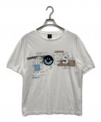 BOSSボス）の古着「デタッチャブルロゴバッジ コットンジャージー Tシャツ」｜ホワイト