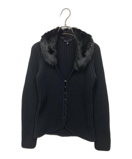 GUCCI（グッチ）GUCCI (グッチ) ラパンファーカーディガン ブラック サイズ:Mの古着・服飾アイテム
