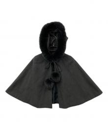 GIVENCHY（ジバンシィ）の古着「ファー付きポンチョ」｜グレー