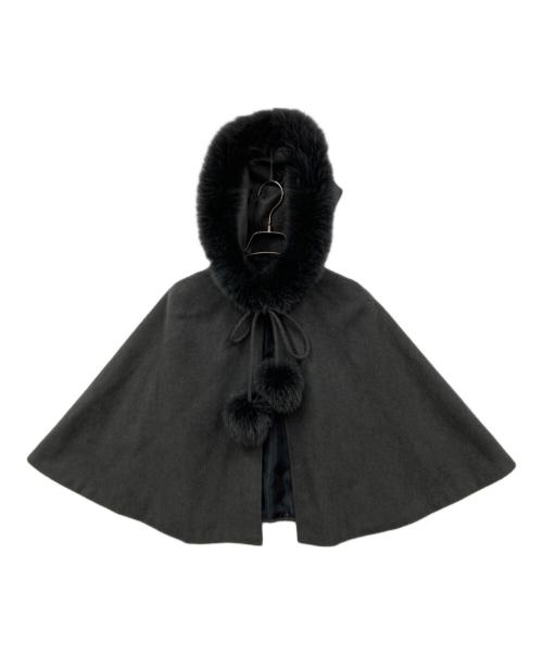 GIVENCHY（ジバンシィ）GIVENCHY (ジバンシィ) ファー付きポンチョ グレー サイズ:不明の古着・服飾アイテム