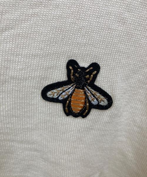 GUCCI（グッチ）GUCCI (グッチ) 19AW BEE刺繍 Vネック ニットセーター アイボリー サイズ:Mの古着・服飾アイテム