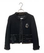 MOSCHINOモスキ）の古着「ツイードジャケット」｜ブラック