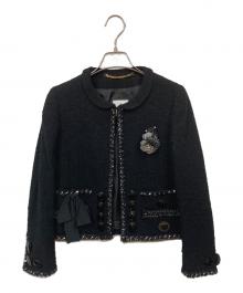 MOSCHINO（モスキーノ）の古着「ツイードジャケット」｜ブラック