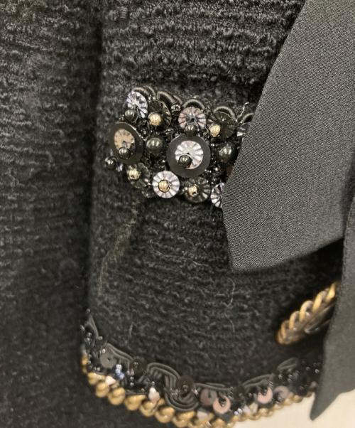 MOSCHINO（モスキーノ）MOSCHINO (モスキ) ツイードジャケット ブラック サイズ:34の古着・服飾アイテム